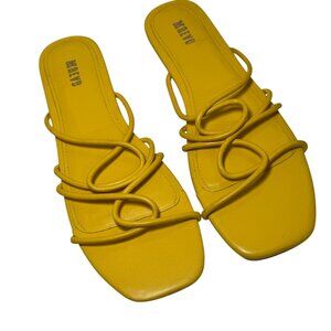 Anthropologie Maeve Strappy Flat Yellow Sandals size 7 NEW